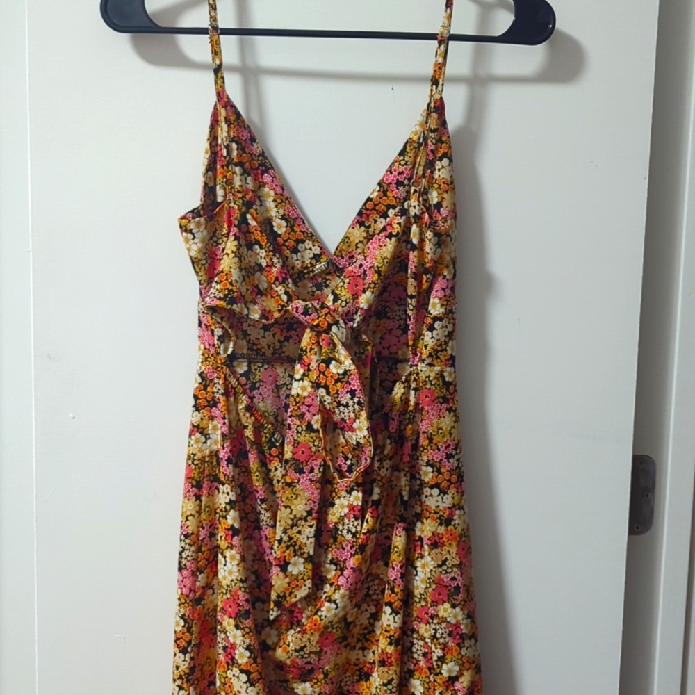 Forever 21 Pink and Orange Floral Maxi Dress